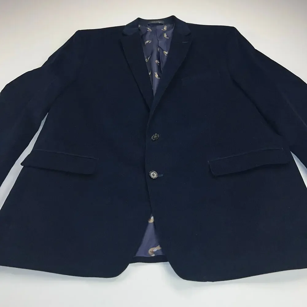 Lauren Ralph Lauren Classic Fit UltraFlex Fine Corduroy Sport Coat Navy Size 46L